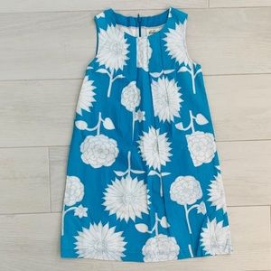 MINI BODEN Aqua Floral Sleeveless Shift Dress.